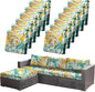 CALBODE 12pcs Outdoor Tropical Plant Printed Sofa Seat Cushion Covers Strechable by CALBODE