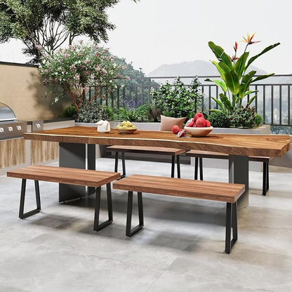 Bench Table Legs 16 Inch, Trapezoid Heavy Duty Metal Coffee Furniture Legs Set - Image 4