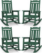 SERWALL HDPE Outdoor Rocking Chair Set of 4, Patio Rocking Chairs Set, Rocking by SERWALL