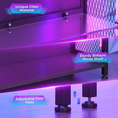 AODK Display Case with LED Lights, Display Cabinet with Glass Storage Shelves - Image 7