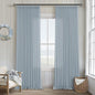 Dusty Blue Pleated Linen Curtains 96 Inches Long by Twodrapes