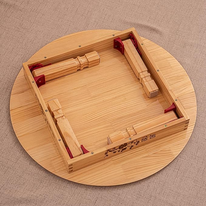 Folding Round Korean Solid Wood Table: Ideal - Image 2