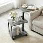 Swivel Side Table for Small Spaces, Adjustable Height End Table for Different by Bingyouth