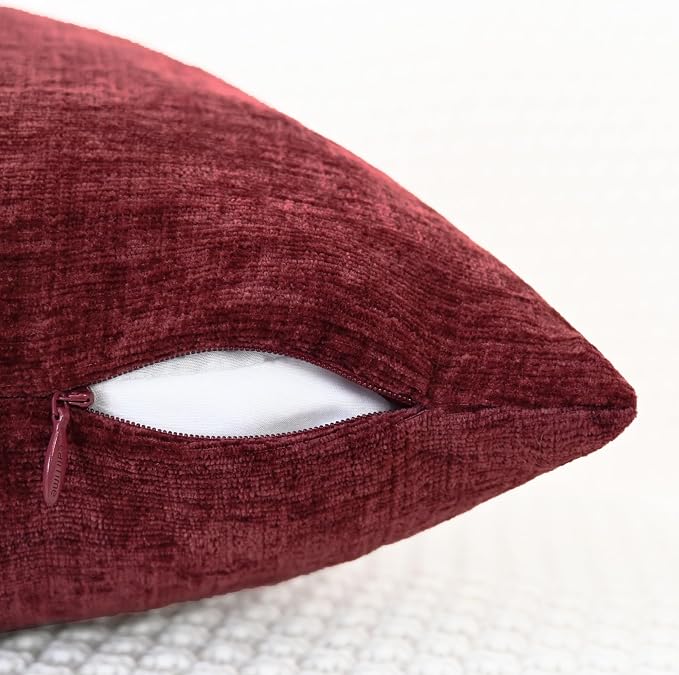 CaliTime Decorative Couch Throw Pillow Covers 20 X 12 Inches Burgundy | Pack of - Image 3