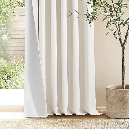 Natural 100% Blackout Pinch Pleated Linen Curtains 63 Inch Long - Image 9