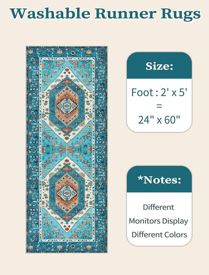 SERISSA 2x5 Washable Non Slip Boho Runner Rug - Image 6