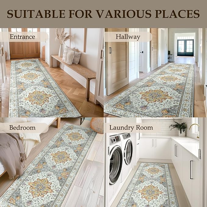 RELEANY Washable Area Rug, Runner 2'x8', Water Repellent, Pet Friendly - Image 6