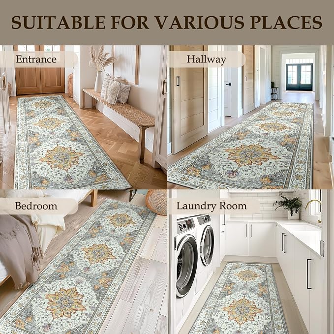 RELEANY Washable Area Rug, Runner 2'x10', Water Repellent, Pet Friendly - Image 4