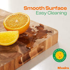 Riveira Acacia Wood Cutting Board – Gourmet Acacia Grandeur: 24 x 18 Wooden Cutting Board – Natural Wooden Cutting Boards For Kitchen Decorative – Innovative Juice Grooves Acacia Wooden Chopping Board