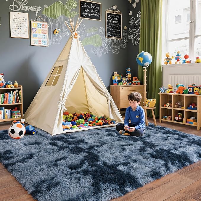 Pionblank 8x10 Rug for Living Room, Fluffy Plush Large Area Rug - Image 5