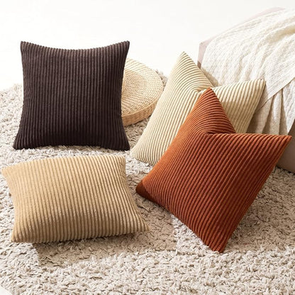 MIULEE Fall Decorative Throw Pillow Covers Chocolate Brown Rust 20x20 | Set of 4 - Image 4
