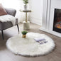 SERISSA 3x3 Fluffy White Round Faux Fur Area Rug by SERISSAHomeDecorCollection
