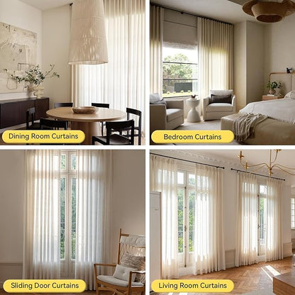 Liz Sheer Pinch Pleated Linen Curtains 95 Inches Long - Image 7