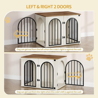 Hzuaneri 26.8'' Wooden Dog Crate Furniture, Indoor Dog Kennel Dogs Cage - Image 4