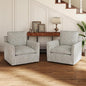INZOY Swivel Accent Chair Set of 2, Upholstered Square Chair, Swivel Barrel by INZOY
