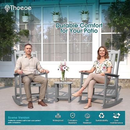 THOEOE Oversized Rocking Chair Set of 8, Outdoor Rocking Chair - Image 2