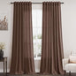 Mocha Mousse Curtains 96 Inch Long 2 Panel Set Back Tab Rod Pocket Linen by Nanspring