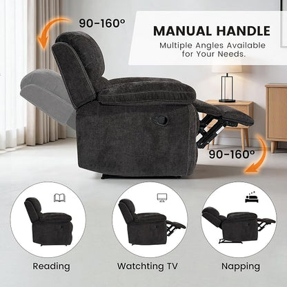 Betsy Furniture Modern Fabric Recliner Sofa Set, Loveseat w/Console, Recliner - Image 4