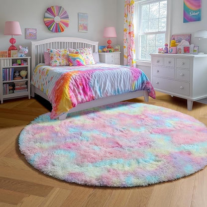 Amdrebio Rainbow Unicorn Large Round Rug 6Ft - Image 5