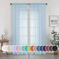 Light Blue Sheer Curtains 84 inches Long by OWENIE