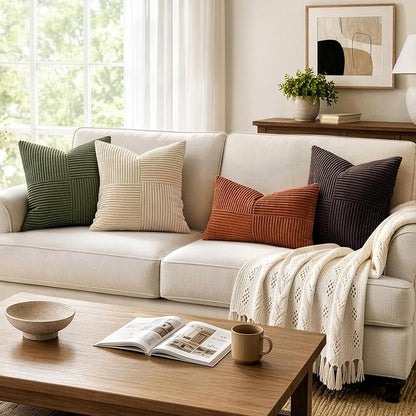 MIULEE Olive Green Decorative Throw Pillow Covers - Image 5