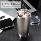 MEWAY 20oz Tumbler 12 Pack Double Wall Vacuum Insulated Travel Mug Bulk, Stainless Steel Tumblers with Lid and Straw, Durable Powder Coated Coffee Cups for Cold & Hot Drinks (Cold Gray, 12)