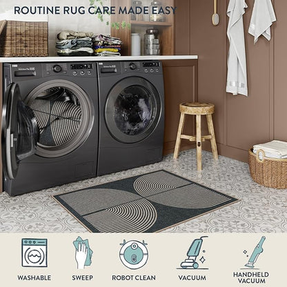 Lahome Enfys Rainbow Easy Jute Rug, Farmhouse Non Slip Non Shedding Lightweight - Image 5