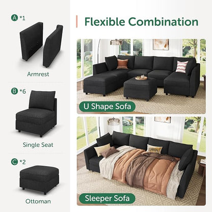 HONBAY Modular Sofa Sectional Sleeper Couch - Image 4