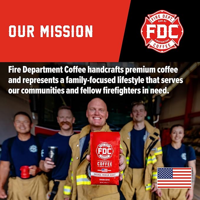 Fire Department Coffee - Gives Back to Firefighters - Skull Crushing Espresso Coffee Beans - Full-Bodied & Bold - Roasted in the USA - Premium Espresso Beans - Veteran Owned (12 oz, Pack of 2)