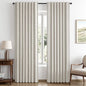 MIULEE 100% Blackout Linen Curtains 42 x 90 Inch Cream White 2 Panels | Thermal by MIULEE