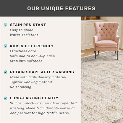 3x6 Wide Area Rugs for Hallways Non Slip, Machine Washable Rug for Kitchen Floor - Image 5