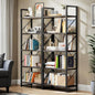 DWVO 5 Tier Bookshelf 2 Pack, Industrial Bookshelves Open Shelf Bookcase by DWVO