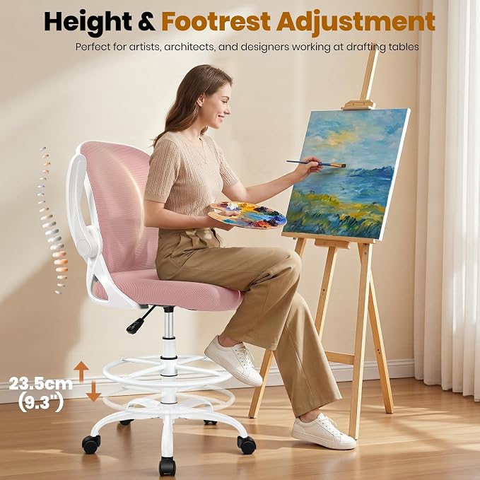 Primy Drafting Chair Tall Office Chair - Image 4