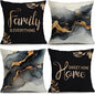 OBSEDE Black Gold Marble Sweet Home Decorative Throw Pillow Covers 18 × 18 in by OBSEDE