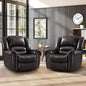 CANMOV Leather Recliner Chair Set of 2, Classic and Traditional Manual Recliner by CANMOV