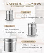 Tea Infuser (1 Pack), Extra Fine Mesh Loose Leaf Tea Steeper with Diamond Pattern & Extended Long Chain, 18/8 Stainless Steel Tea Ball Strainer for Brewing All Kinds of Tea