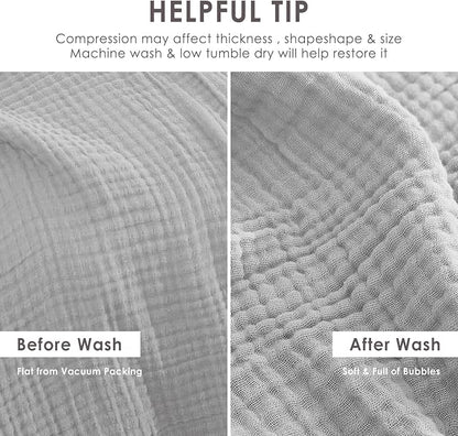 EMME Muslin Blankets for Adults Throw Blanket for Couch Breathable Gauze Soft - Image 8