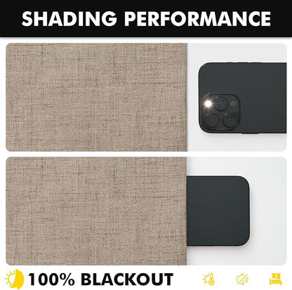 MIULEE 100% Blackout Linen Curtains 42 x 63 Inch Copper Brown 2 Panels | - Image 7