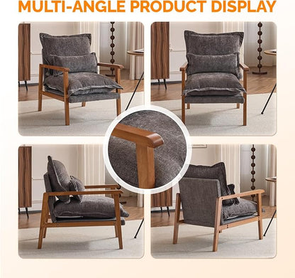 VINGLI Mid-Century Modern Cloud Accent Armchairs Set of 2 - Image 3