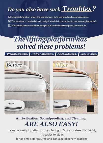 EclatBain Rectangle Bed Risers Furniture Risers Heavy-Duty Rectangular - Image 4
