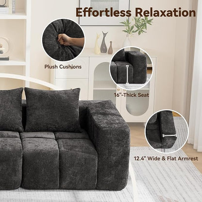 160" Oversized 6 Seater Boneless Couch, Comfy Cloud Modular Sectional Sofa - Image 5
