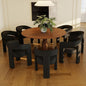 Modern Sherpa Dining Chairs Set of 8, Upholstered Barrel Chairs by QUINJAY