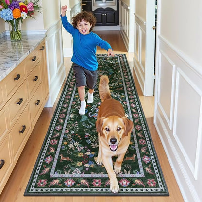 HEBE Hallway Runner Rug 2'x6', Washable Non Slip Kitchen Rug Runner | Soft Boho - Image 8