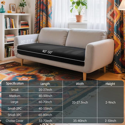 Hokway Couch Cushion Covers Stretch Cushion Covers Sofa Seat Cushion Slipcover - Image 3