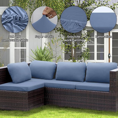 12PCS Patio Cushion Covers, Patio Furniture Couch Seat Slipcovers | Washable - Image 3