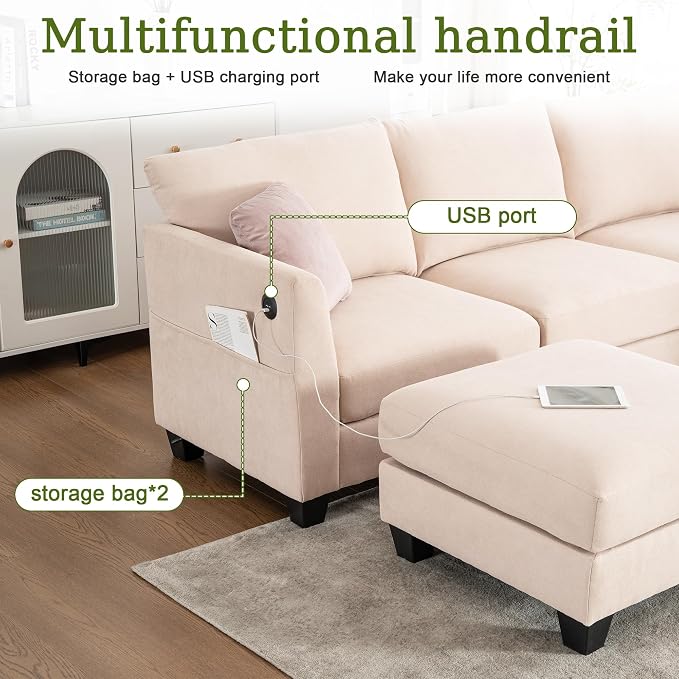 150.4" Large Sectional Couches for Living Room, 8 Seater L Shaped Modular - Image 5