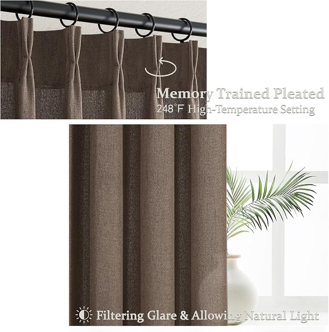 Memory Trained Pinch Pleated 102 Inch Extra Long Curtains - Image 3