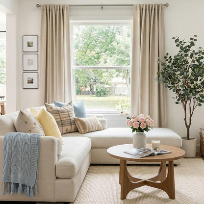 Faux Linen Total Blackout Curtains - Image 5