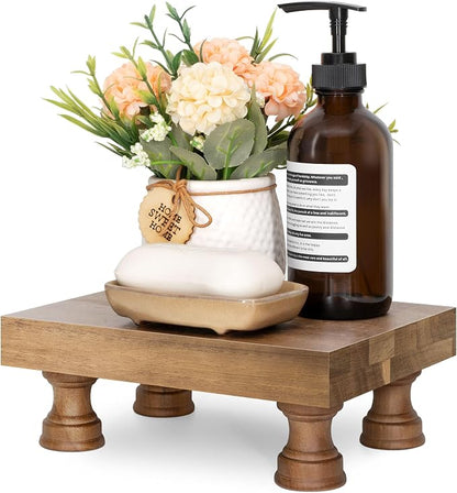 EOSAHR Farmhouse Wooden Riser for Display : Decorative Pedestal Stand for by EOSAHR