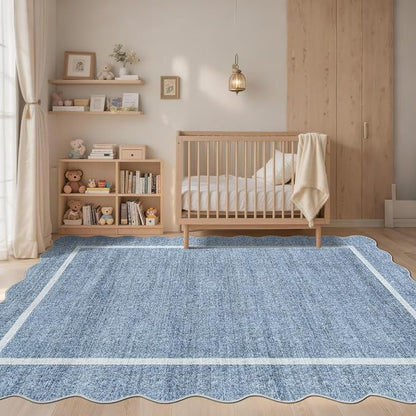 GarveeHome Scalloped Large Living Room Area Rug 8x10 Machine Washable - Image 2
